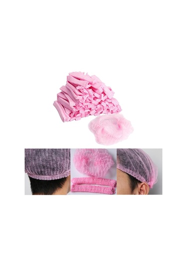 Suntek 100 Parça Tek Kullanımlık Saç Baş Örtüsü Net Pembe