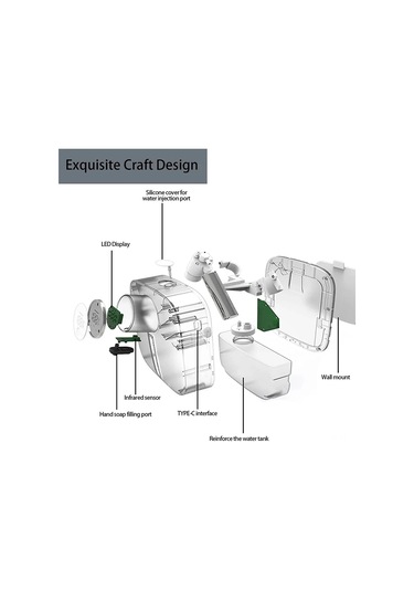 Hangfox Duvar Tipi Otomatik Köpük Sabun Dağıtıcı - Infrared Sensörlü, Usb-c Şarj Edilebilir, Çok Fonksiyonlu Mavi Mavi