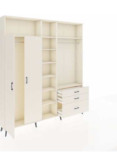 Arges Dolap 9 Raflı 3 Çekmeceli 2 Askılı 220x30x243 Aytaşı-aytaşı/aytaşı Aytası/aytası