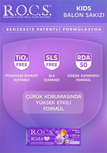 R.o.c.s. Kids 4-7 Yaş Balon Sakızı Diş Macunu 45 Gr