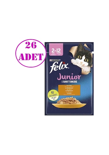 Felix Tavuklu Yaş Yavru Kedi Maması 26 x 85 G