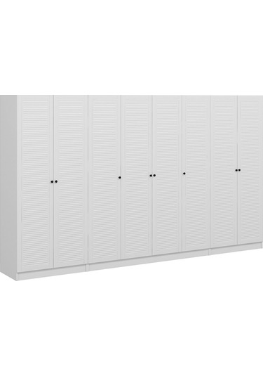 Minar Kale 8 Mebran Panjur Kapaklı 2 Çekmeceli Dolap Beyaz/beyaz 190cm Beyaz