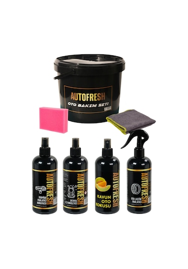 Autofresh 7'li Araç Temizlik Bakım Seti Oto Bakım Seti Lastik, Torpido, Koltuk Tavan Ve Zemin