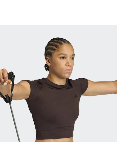 Adidas Workout Essentials Kadın Kahverengi Tişört Jz0128