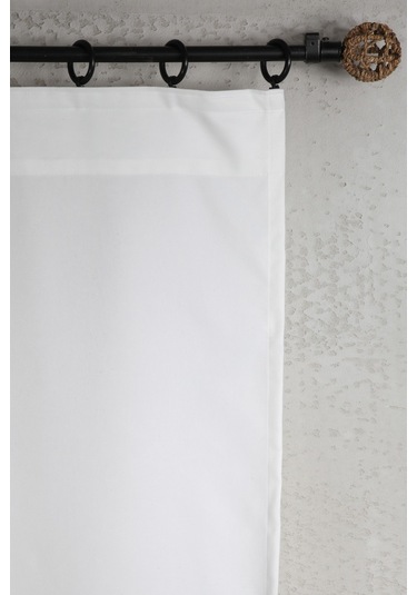 Poli Perde Çift Kanat Dikey Fırfırlı Beyaz