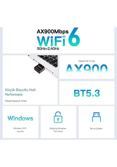 Fenvi Wifi-6 Wifi+bluetooth 5.3 Adaptörü Yüksek Çekim Ce Sertifik