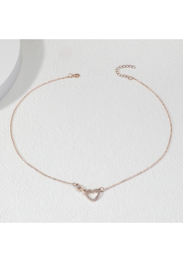 Uıowoo Zarif Kalp Kolye - İnce Zincir Klavye Kolye - Kadınlar İçin Şık Kolyesi - Özel Günler Ve Hediye İçin Altın - Rose Gold