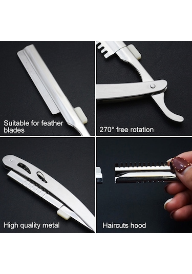 Sones Vintage Manuel Jilet Bıçağı Tutucu Tıraş Kaş Chimer Saç Kesim Bıçağı Tutucu Gümüş