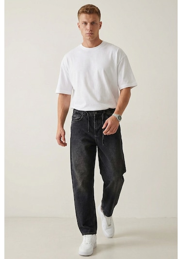 Bigdart Erkek Rahat Kesim Baggy Jean Pantolon 30075 - Siyah