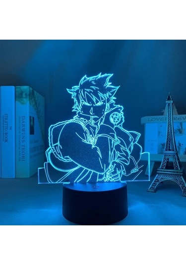 Goldenqian Fullmetal Alchemist Anime Çocuk Yatak Odası Dekor Odası Masa 3d Lamba Ev Dekorasyonu Veya Tatil Için Roy Mustang Çocuk Hediyeleri Pxjd Pı64tr Siyah