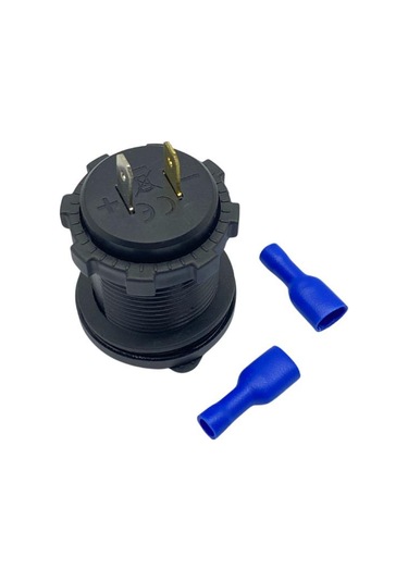 12v-24v Telefon Şarj Cihazı Usb X 2 1a/2.1a Mavi Işıklı 28 Mm