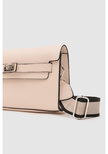Shule Bags Kelly Kilitli Clutch Bag Krem Krem