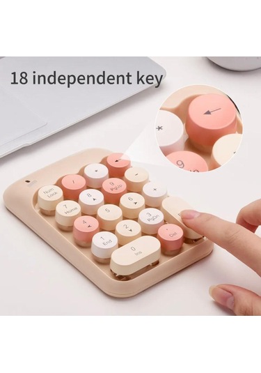 Kablosuz Retro Numpad 18 Tuşlu Numerik Muhasebe Ofis Klavyesi