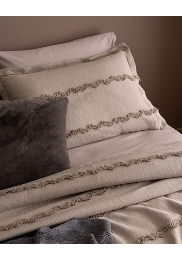 Madame Coco Rostrenen Tek Kişilik Pamuklu Yatak Örtüsü - Gri 8684427179871 Gri