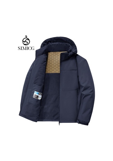 Kalın Polar Bol Günlük Kapüşonlu Ceket Mavi