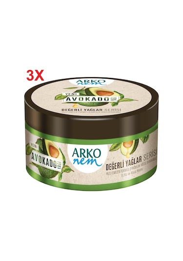 Arko Nem Değerli Yağlar Avokado Yağlı Krem 3 x 250 ML