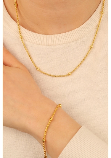 Çgkmücevherat Dorikalı Halat Altın Bileklik Drkblk1 Gold Sarı Altın