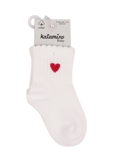 Katamino Felyon Kız Bebek Çorap 46355 Ekru