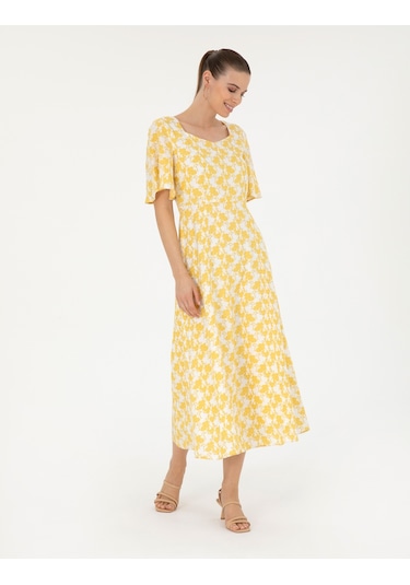 Pierre Cardin Kadın Sarı Elbise Dokuma 50283663-vr044 Sarı