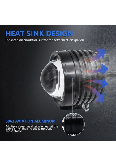 Padalink "1 Adet 30w 3000lm Çift Renkli Motosiklet Led Farı - Su Geçirmez, Dayanıklı"