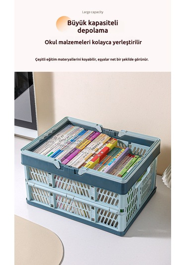 Snapbuy Katlanır Sepet, Alışveriş, Piknik, Market, Taşıma, Depolama Ve Kamp İçin Uygundur Ekstra Büyük Boy Mavi