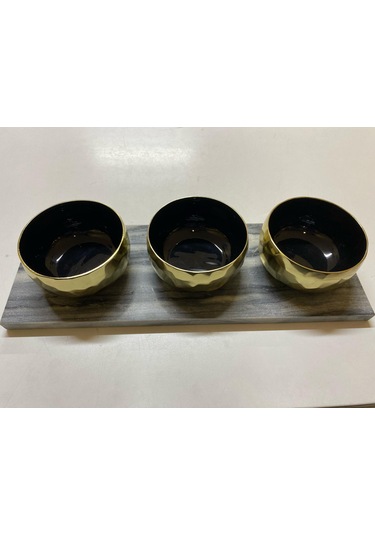 Clara Gold 3 Condıment Bowls 41x14x9 Cm