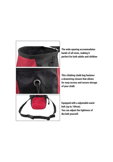 Luckstone-kaya Tırmanışı Tebeşir Çantası Ayarlanabilir Bel Kemeri Y28994r Kızıl Kırmızı