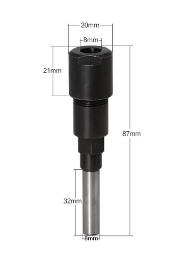Suntek Yönlendirici Ucu Pens Uzatma Mandren Adaptörü 8 Mm Şaft