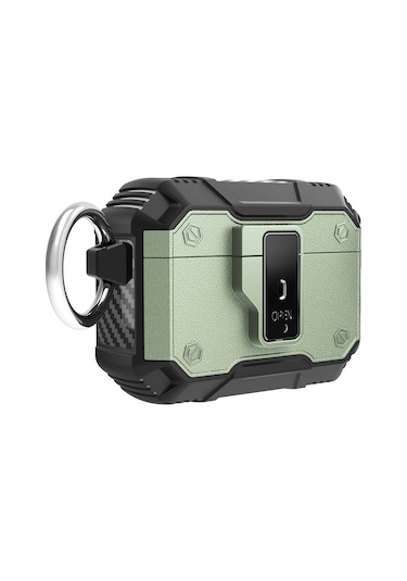 Noktaks - Airpods 3. Nesil Uyumlu - Kılıf Darbelere Karşı Dayanıklı Düğmeli Airbag 35 Kılıf - Yeşil - T31753 Yeşil