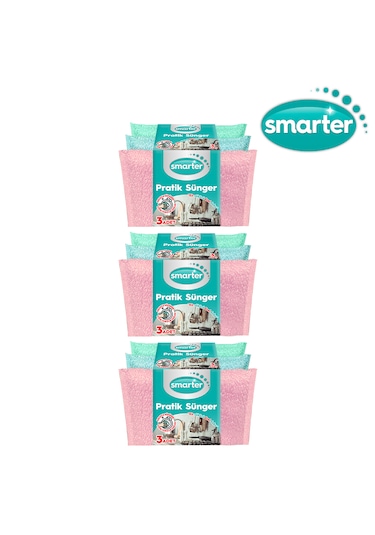 Smarter Pratik Sünger Bez 9'lu Bulaşık Süngeri