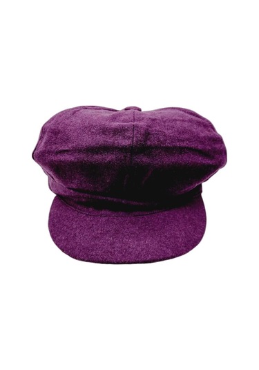 Uniquetrenders Kadın Arkadan Lastikli Kışlık Baretta Şapka Mor