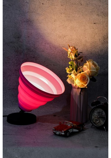 Facto Dekoratif Obje Alan Yer Köşe Bahçe Aydınlatması Lambader Abajur Mor