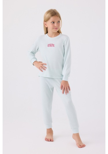 U.s. Polo Assn. Kız Çocuk Su Yeşili Pijama Takım 50299774-vr048 Su Yesılı