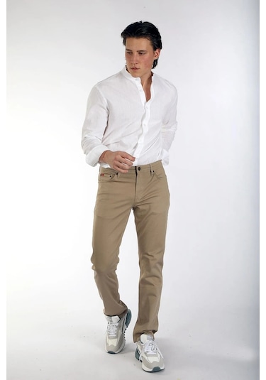 252 Lcm 221002 Jagger Lee Cooper Erkek Dokuma Pantolon Bej
