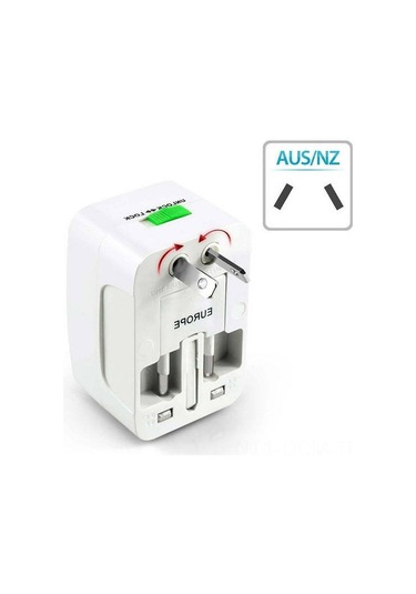 Qingmipy Evrensel Seyahat Adaptörü: Usb Çift Portlu, Avrupa/ingiltere Standartları, 150+ Ülke Uyumlu, 1500w Güç, Dayanıklı Abs Malzeme