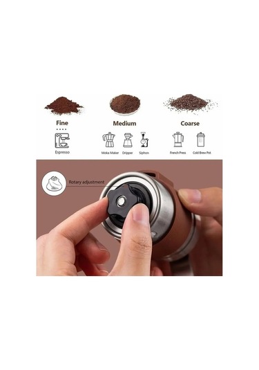 Jialan Ayarlanabilir Ayarları İle Manuel Kahve Çekirdeği Gümüş Wi Gümüş