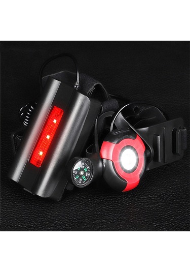 Hombey Kırmızı Sırtlı Göğüs Lambası, 500 Lümen, 3 Aydınlatma Modu, Ipx5 Su Geçirmez, Kompaslı Outdoor Spor Işığı Kırmızı