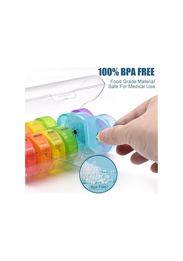 Haftalık Günde 2 Kez Ilaç Kutusu, Büyük 7 Günlük Hap Kutusu, Günlük Vitamin Kutusu Ila Kutusu, Ilaç Takviyeleri Için Kutu 44718738