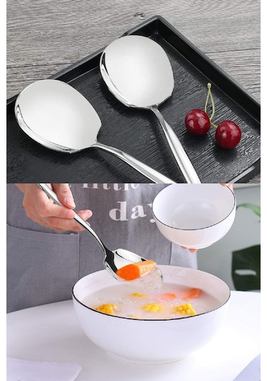 Servis Kaşığı Seti 3 Lü Paslanmaz Çelik Lüx Salata Börek Pasta
