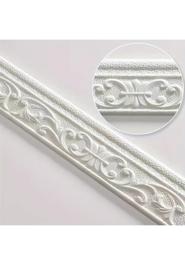 Elmpaly 1 Rulo 90,55 Inç Kendinden Yapışkanlı Dekoratif Kenar Şeridi, Köşe Koruma, Kapı Çerçeve Koruması, Beyaz