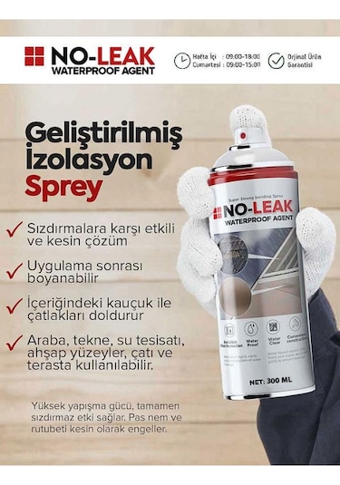 Fixtime NoLeak Su İzolasyon Sızıntı Onarım Spreyi Su Geçirmez Beyaz 400ML