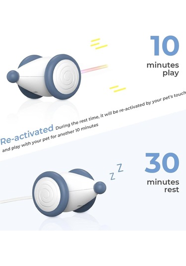 Cheerble Akıllı Kedi Fare Oyuncağı - Şarjlı, Mavi, 6x5x3.6 Cm