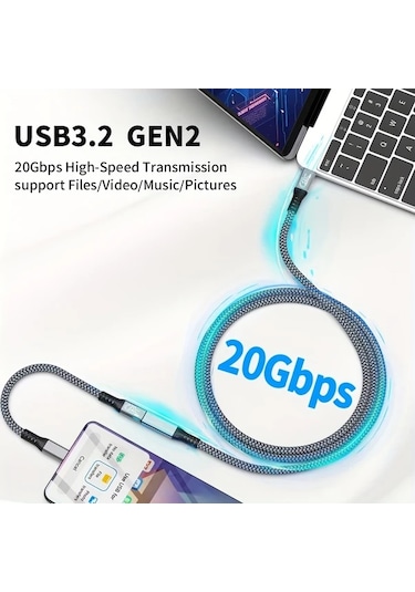 Oldfriend Usb C Uzatma Kablosu 10ft 240w Şarj 20gbps Veri Aktarım 4k Video Usbc 3.2 Type C