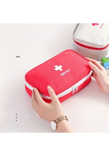 Hightower Kırmızı 1 Adet Portatif Seyahat İlk Yardım Çantası Hafif Kompakt Acil Durum İlaç Çantası