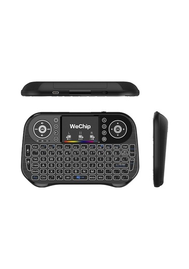 Wechip İ10 Kucuk Boy 2.4g Kablosuz Klavye - 7 Renkli Işık Ve Dokunmatik Panel - Android Tv Box, Pc, Akıllı Tv Uyumlu - Siyah