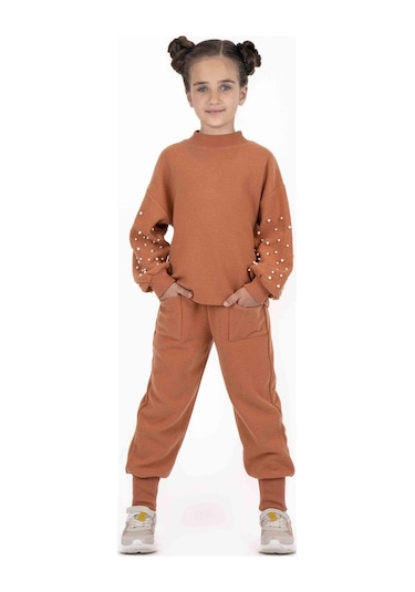 Bestkids Kız Çocuk Balon Kollu İnci Detaylı Sweatshirt 001