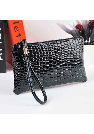 Linjinxu Moda Uzun Timsah Desenli Bayan Clutch Cüzdan Kırmızı Diğer Diğer