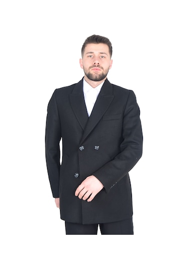 Cengiz İnler Kısa Kruvaze Erkek Kaşe Kaban 001