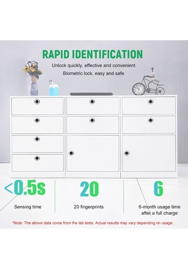 Pazly T22 Akıllı Parmak İzi Kilit - Anahtarsız Açma - Kompakt & Taşınabilir - Gümüş Renk - Çelik Çinko Alaşımı