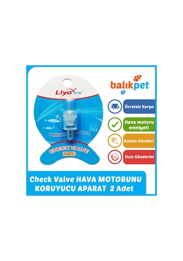 Liya Akvaryum Check Valve Çek Valf Hava Motoru Koruyucu - 2 Adet
